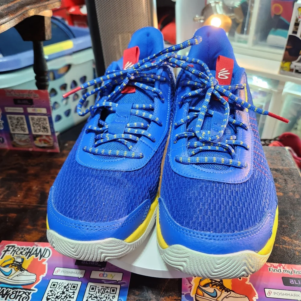 Under Armour Blue and Yellow Men's Running Sneakers